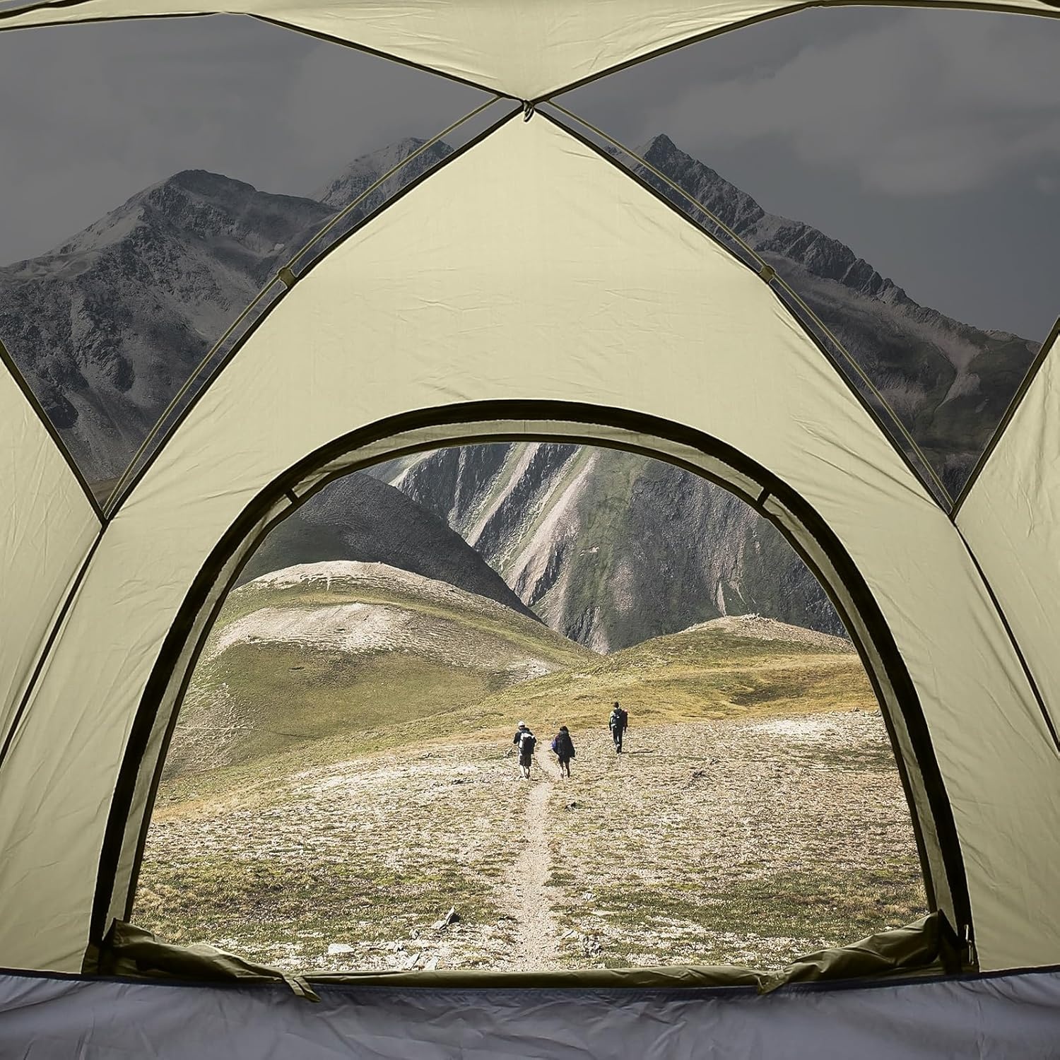 Campingtent, ultralichte tent voor 2-4 personen, waterdichte koepeltent, snelle opbouw, kleine verpakkingsmaat, fietstas, tent voor outdoor, wandelen, gezinnen, camping, festival