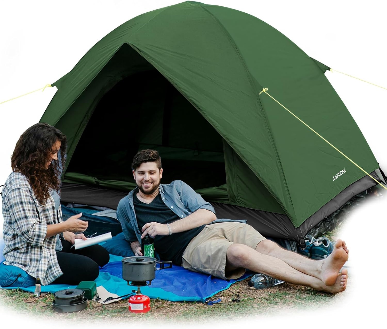 Campingtent, ultralichte tent voor 2-4 personen, waterdichte koepeltent, snelle opbouw, kleine verpakkingsmaat, fietstas, tent voor outdoor, wandelen, gezinnen, camping, festival