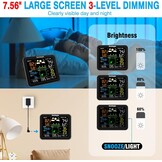 Sainlogic Weerstation draadloos binnen buiten, weerstation met regenmeter en windsnelheid/richting, temperatuur, vochtigheid, luchtdruk, weersvoorspelling, maanfase en alarm