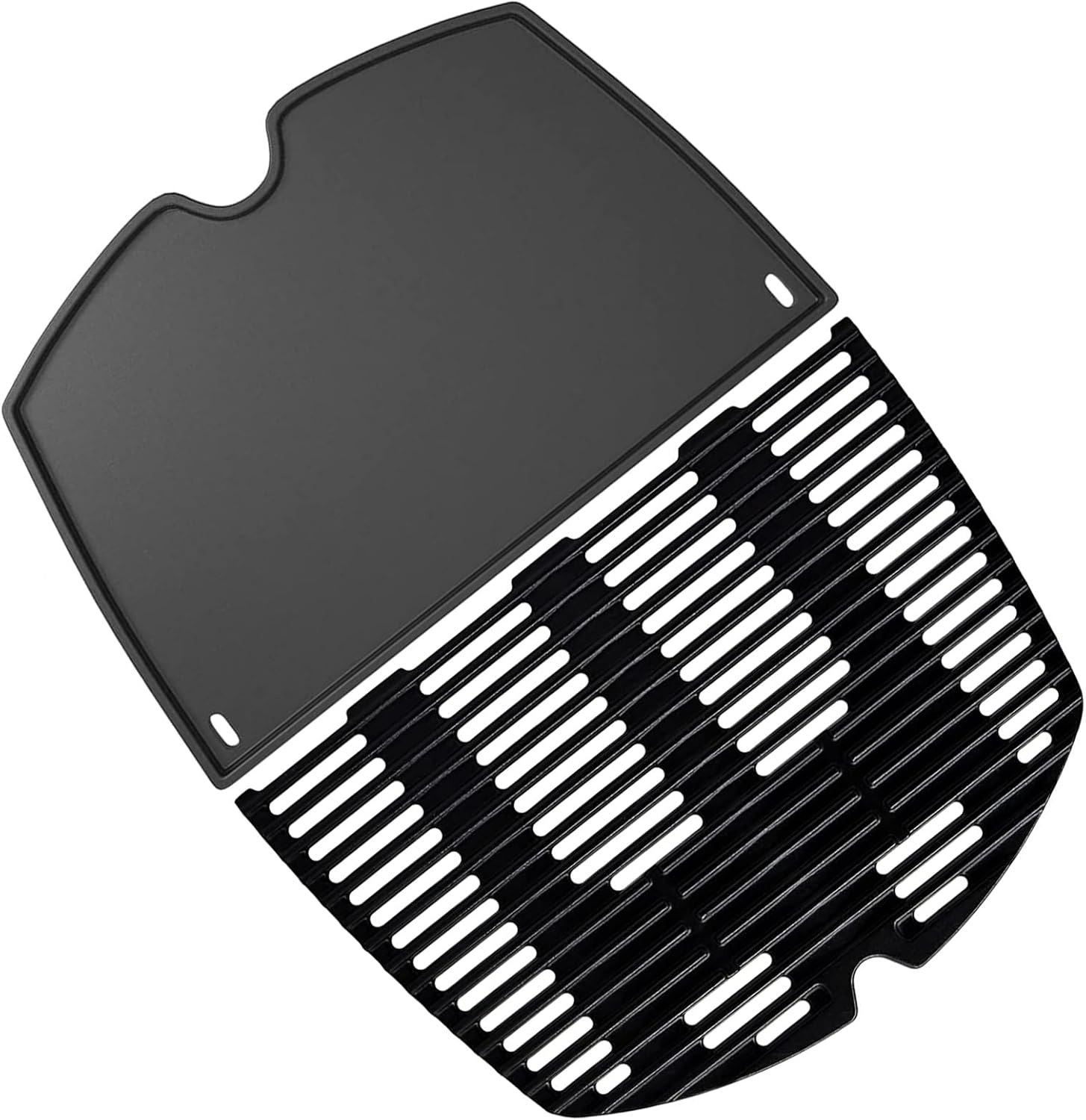 7646 Grillrooster en 6506 Grillplaat Vervangende Onderdelen en Accessoires voor Weber Q300 Q320 Q3000 Q3100 Q3200 Series Gasbarbecue, Gietijzeren Grillpan Accessoires voor Weber 7584 6560, 2-Pack
