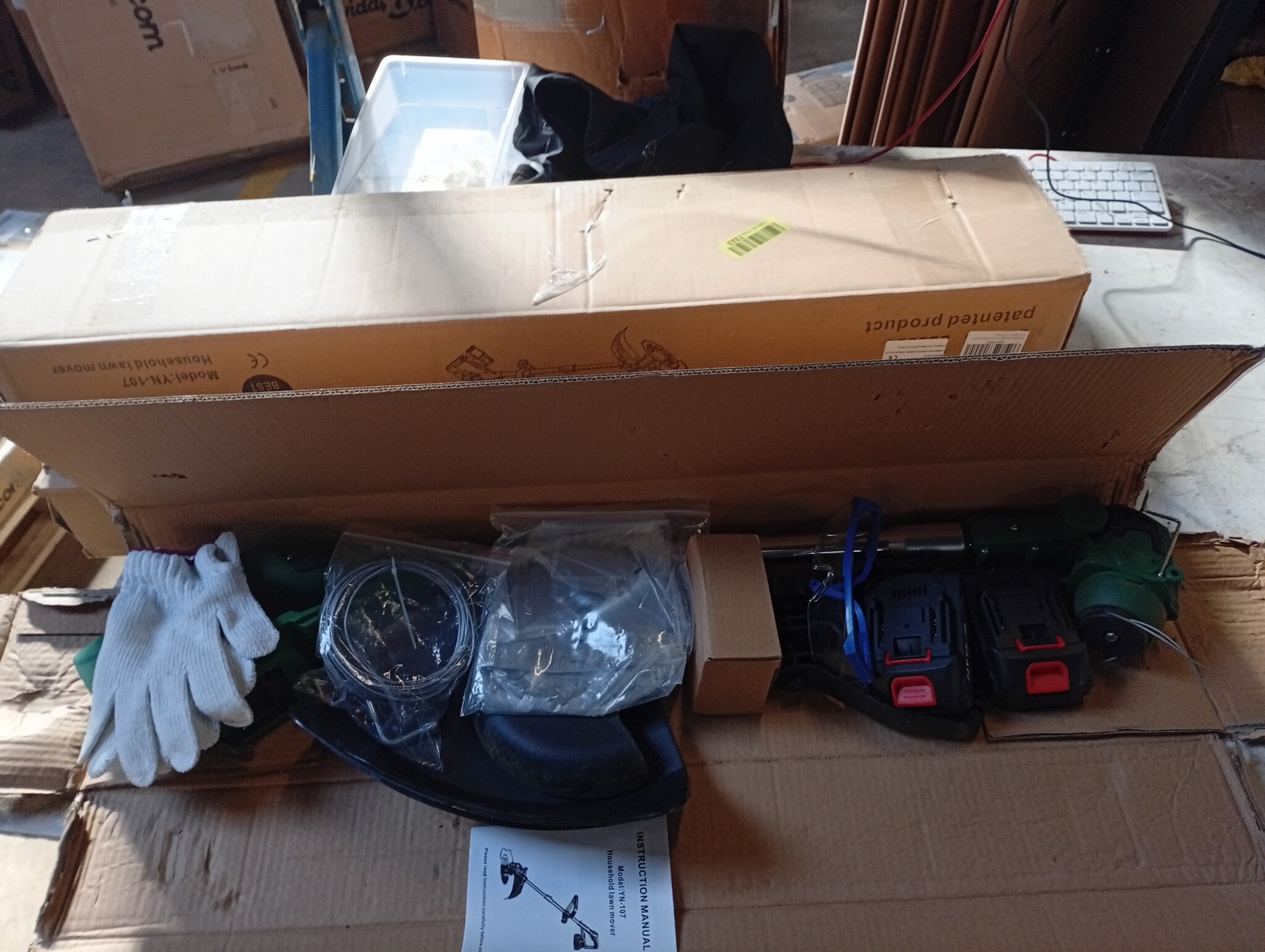 Groen-G Accu-grastrimmer met accu, 24 V accu, bosmaaier met 2 2,0 Ah accu en oplader, 3-in-1 bosmaaier, accu 90 cm-120 cm, telescoop en 90° rotatie accutrimmer voor tuin snoeien, groen