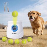 Pet Prime Automatic Ball Launcher for Large Dogs, with 6 Tennis Balls (2.5 Inch) Dog Ball Thrower Machine for Indoor Outdoor Interactive Throwing Game Launch Distance 10-40 ft for Large Breed Dog