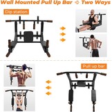 Leogreen Pull-Up Bar Wall Mounted, Pull Up Bar, Training Holder with Multifunctions, 8 Non-Slip Handles, Heavy Duty Training Weight up to 200 kg, 95 x 73 x 47 cm