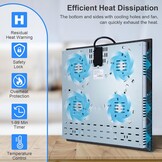 Keramische kookplaat 60cm, inbouw 4-zone elektrische keramische kookplaat, 6000W, aanraakbediening, 9 vermogensstanden, timer 1-99 min, kinderslot, voor alle potten en pannen