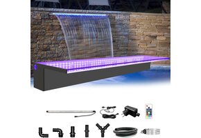 LONGRUN Acryl Waterval Fontein 90cm - Met 7 Kleuren LED - 30% Korting!