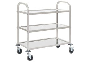 VidaXL Keukentrolley 3-laags Roestvrij Staal - 42% Korting!