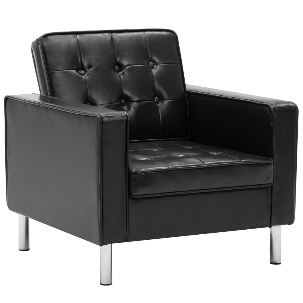 vidaXL Fauteuil Kunstleer Zwart - Nu 55% Korting!