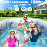 Opblaasbaar zwembad voor volwassenen en kinderen, groot, versterkt, opblaasbaar, rechthoekig, voor tuin met zitting en rugleuning, opblaasbare buitenzwembaden, 320 x 190 x 64 cm