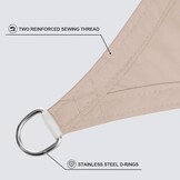 Sunnylaxx Square Awning, 5 x 5 m, Awning, Sun Shade Sail, 156% Sun Shade for Outdoor, Garden, Patio, Swimming Pool