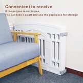 Huisdierbox, opvouwbare poort voor honden, zware plastic puppyoefenpen met deur, draagbaar, voor binnen en buiten, kleine huisdieren, omheining, puppy's, opvouwbare kooi met 4 panelen,