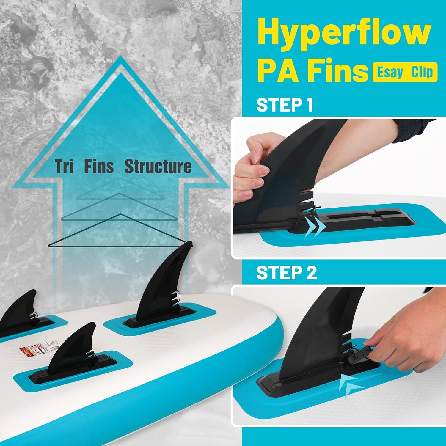 FunWater Opblaasbaar stand-up paddleboard, SUP-board, 320 cm, peddel, rugzak, 3 vinnen, pomp, lijn, SUP-board voor beginners en gevorderden