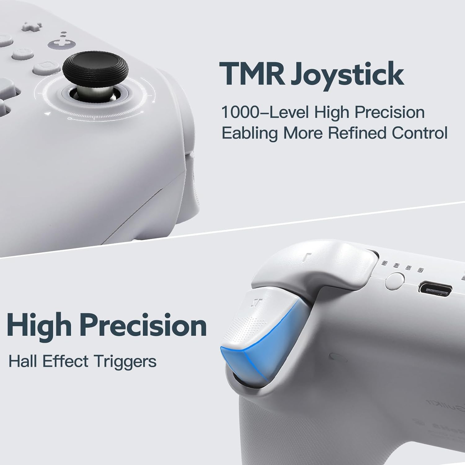 GuliKit KK3 Draadloze Controller voor Switch/Switch OLED/Steam Deck/Android/iOS, TMR-joysticks en Analoge Hall Effect-triggers, 23 Speeluren, 6-assige Gyro