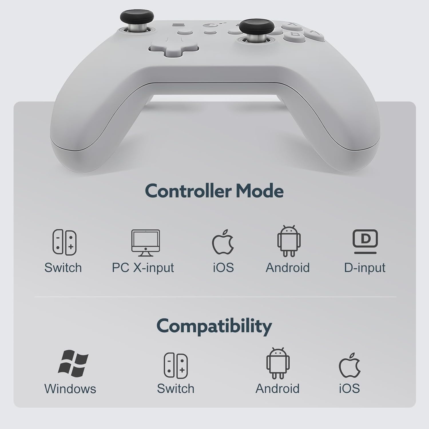 GuliKit KK3 Draadloze Controller voor Switch/Switch OLED/Steam Deck/Android/iOS, TMR-joysticks en Analoge Hall Effect-triggers, 23 Speeluren, 6-assige Gyro