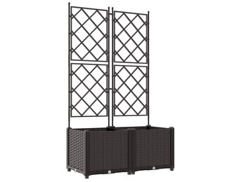 vidaXL Tuindruppel met Trellis 2 pcs Bruin 80 x 40 x 143 cm PP