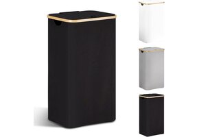 YOUDENOVA Wasmand Bamboe (85L) Zwart - 35% Korting!