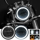Motorfiets optiek, rond, 14,75 cm, led-koplamp, 200 W, 20.000 lm, 6000 K / 3000 K, dimlicht, 9-30 V, HI LO optische lichtbundel met schakelkabels H4-H13 IP67
