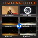 YUGUANG Paar 7 inch werklamp 100W 10.000lm 4 lenzen Angel Eyes 3000K + 6000K 4 verlichtingsmodi rond zwart LED off-road dimlicht DRL HI LO Beam voor Wrangler JK TJ LJ CJ Hummber H1 H2