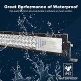 RIGIDON Curved Thin Slim Led Light Bar 42 inch 540W, 7D Tri row 12V 24V Fog Light for Car Off road Truck SUV UTE ATV 4x4, Flood Spot Combo Beam, Waterproof Driving Work Lamp, 6000K White Lighting