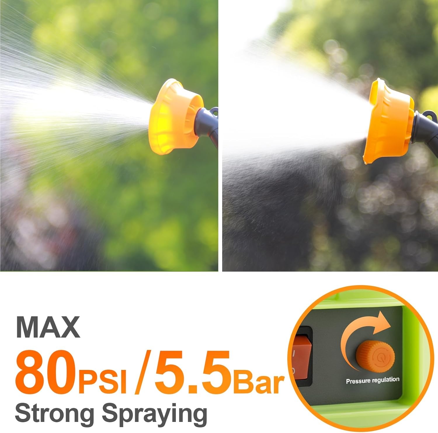 SYLSTAR Accu Aangedreven Rugspuit 12L, 5.5Bar Drukspuit Compatibel met Makita 18V Accu, Rugspuit met 5 Sproeikoppen, Telescopische Steel, voor Tuin en Gazon