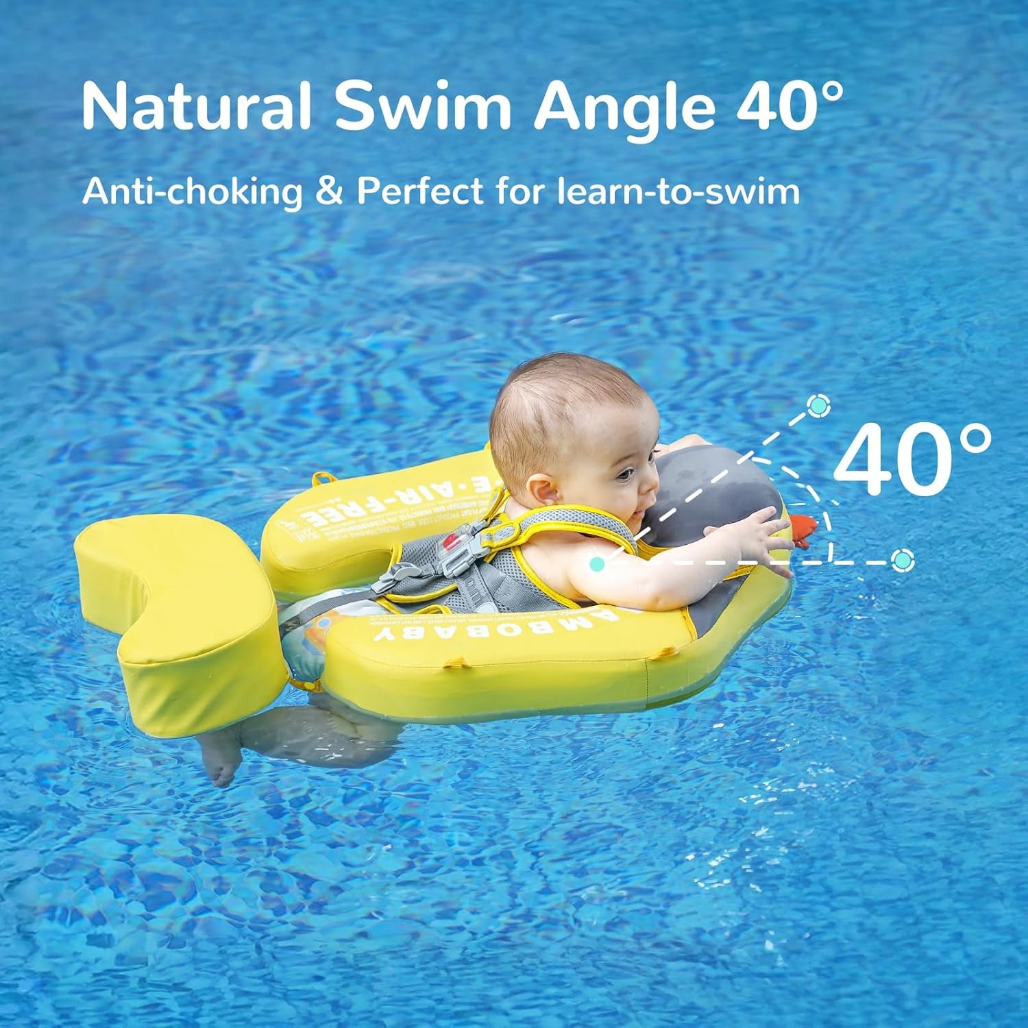 HECCEI Bouee Bebe Mambobaby Flotteur Flottant Non Gonflable pour Enfants, Bouée Bébé en Matériau Doux Idéal pour l'Apprentissage de la Natation pour Bébé de 3 à 24 Mois