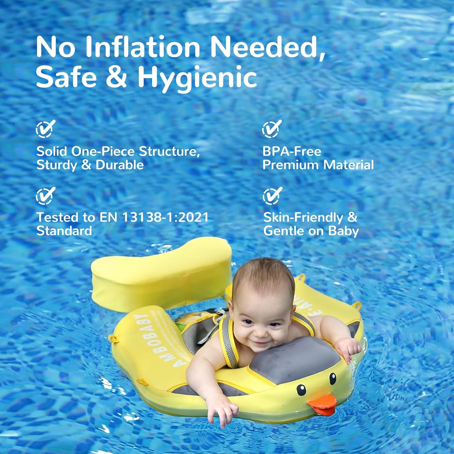 HECCEI Bouee Bebe Mambobaby Flotteur Flottant Non Gonflable pour Enfants, Bouée Bébé en Matériau Doux Idéal pour l'Apprentissage de la Natation pour Bébé de 3 à 24 Mois