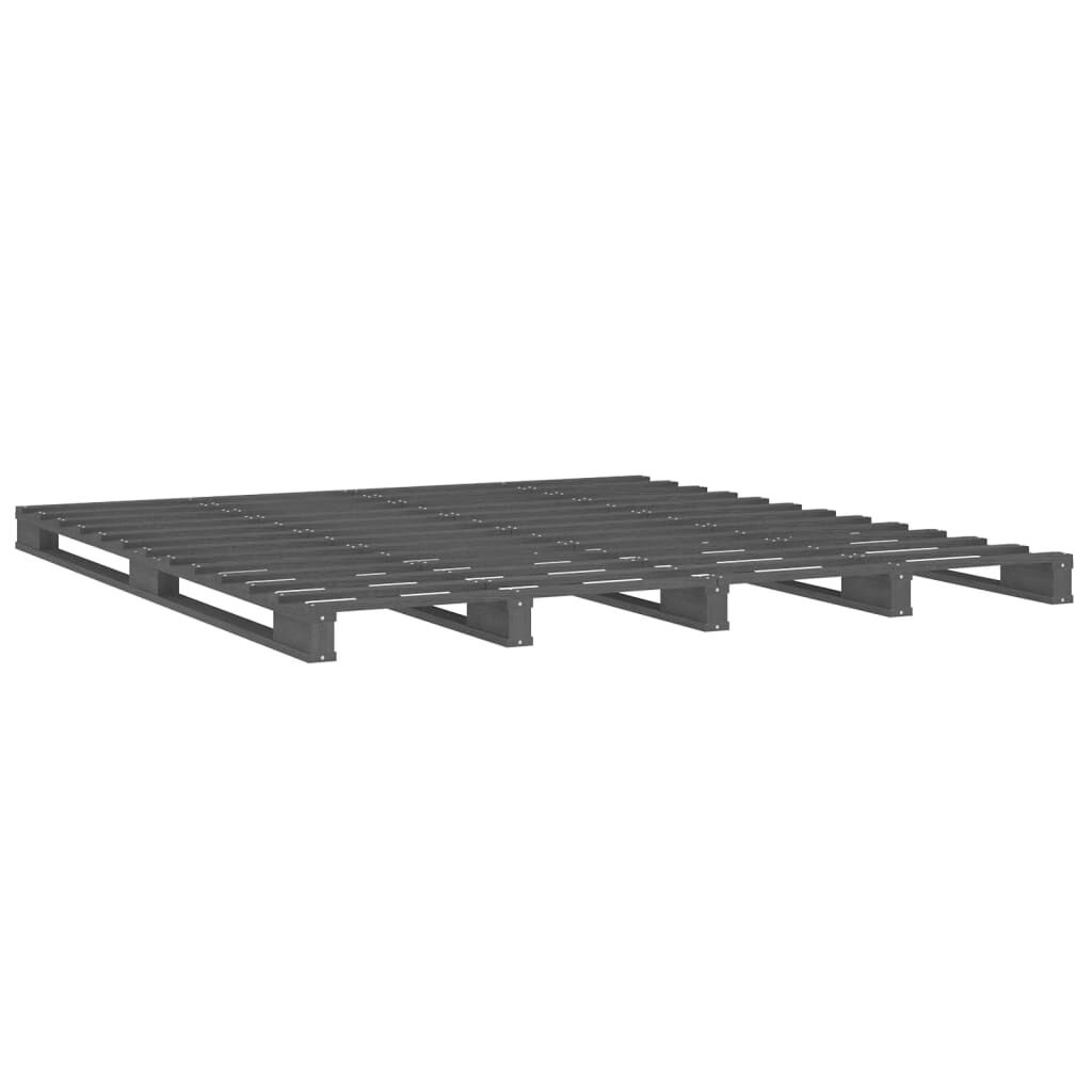 vidaXL Palletbed Grenenhout Grijs 120x200 cm - 67% Korting!