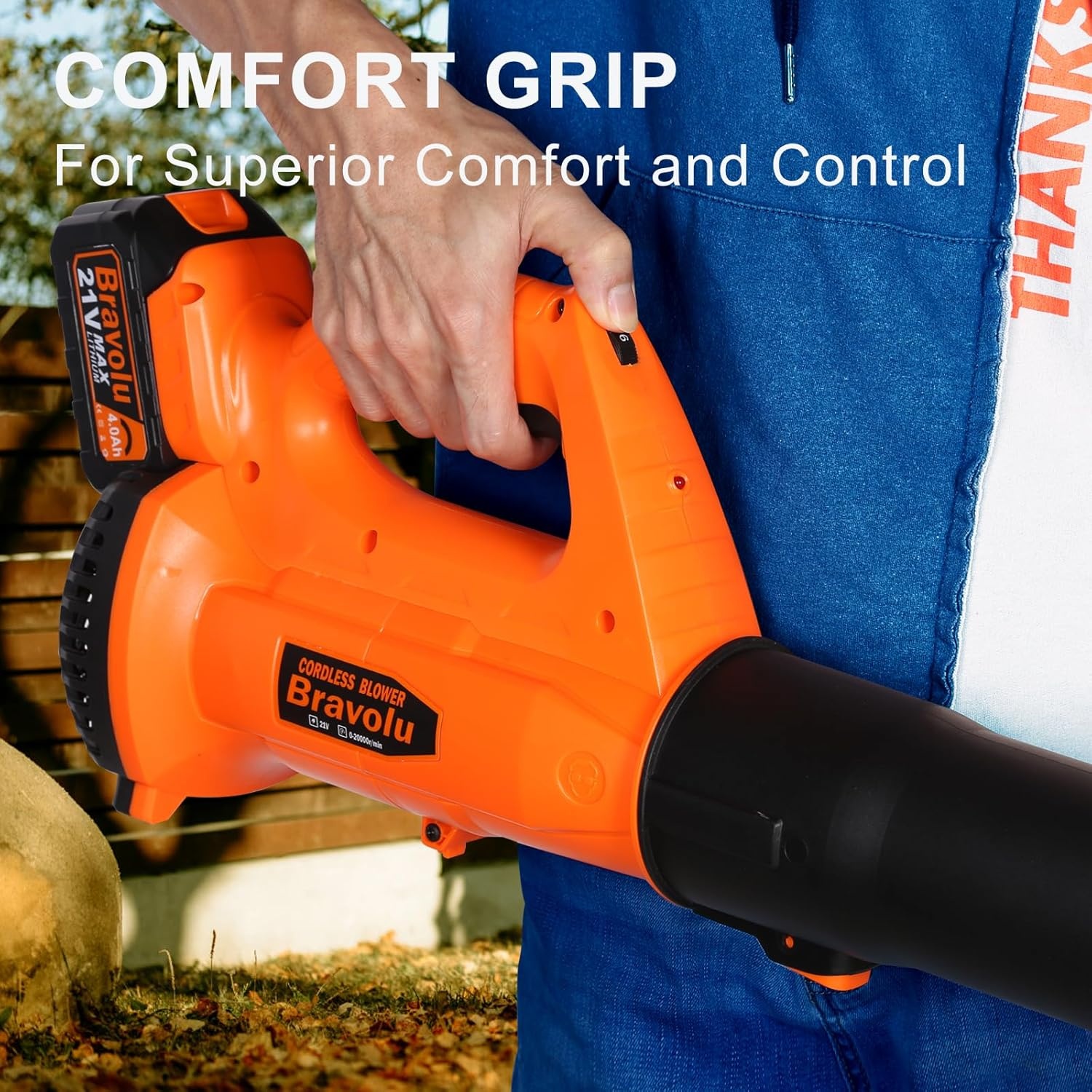 Bravolu Accu-bladblazer, 21 V, max. blaassnelheid 210 km/u, met 2 x 4,0 Ah accu en oplader, 6 versnellingen