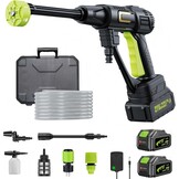 Accu-hogedrukreiniger 120 bar met borstelloze motor, 3 standen instelbaar, mobiele reiniger met 2 4,0 Ah en 6-in-1 mondstuk voor autowassen, tuinreiniging