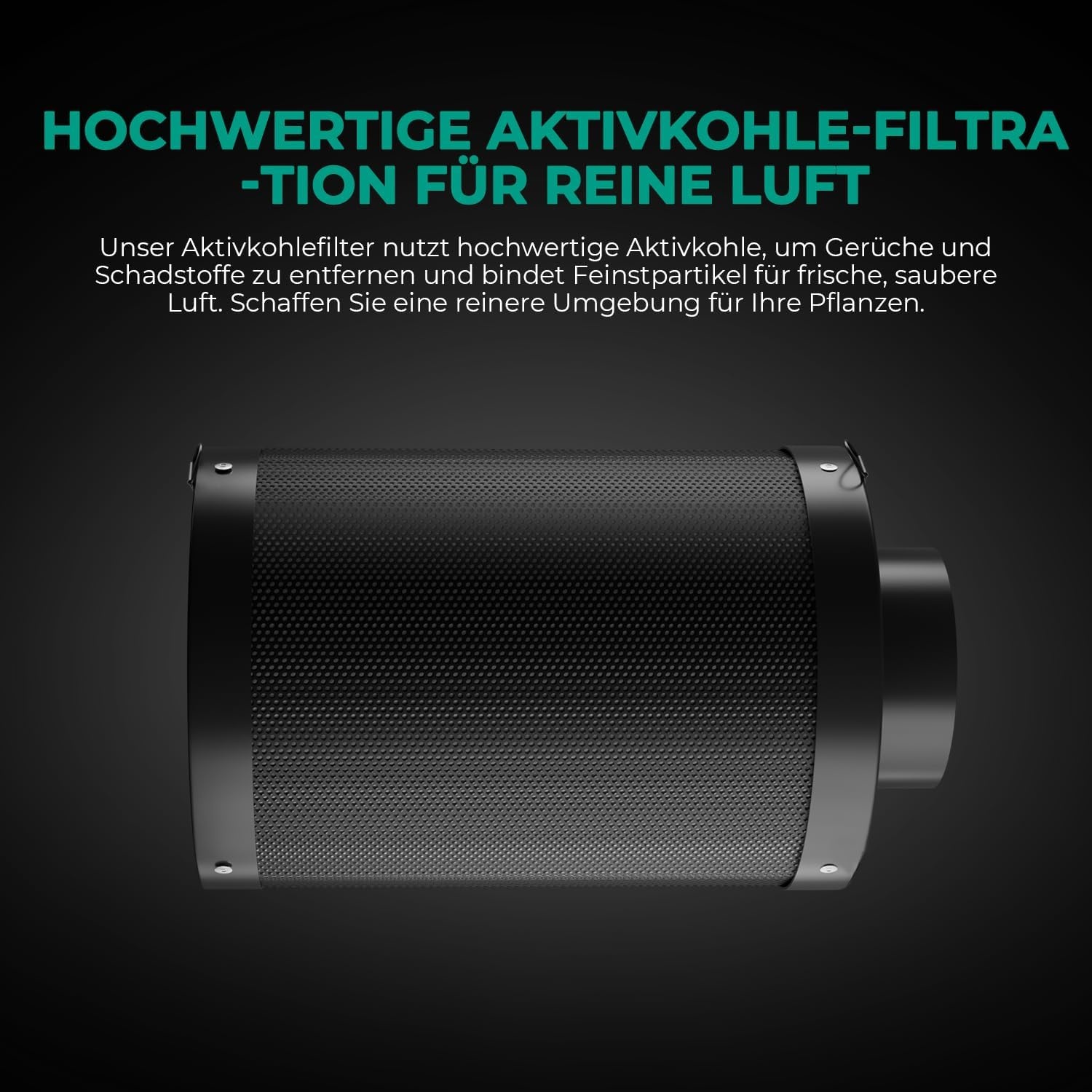 MARS HYDRO Actieve koolfilter, 150 mm, koolstoffilter, geurcontrole met Australische actieve kool, verwisselbare koolstofkern, koolstoffilter voor buisventilator, kweektent, incl. voorfilter