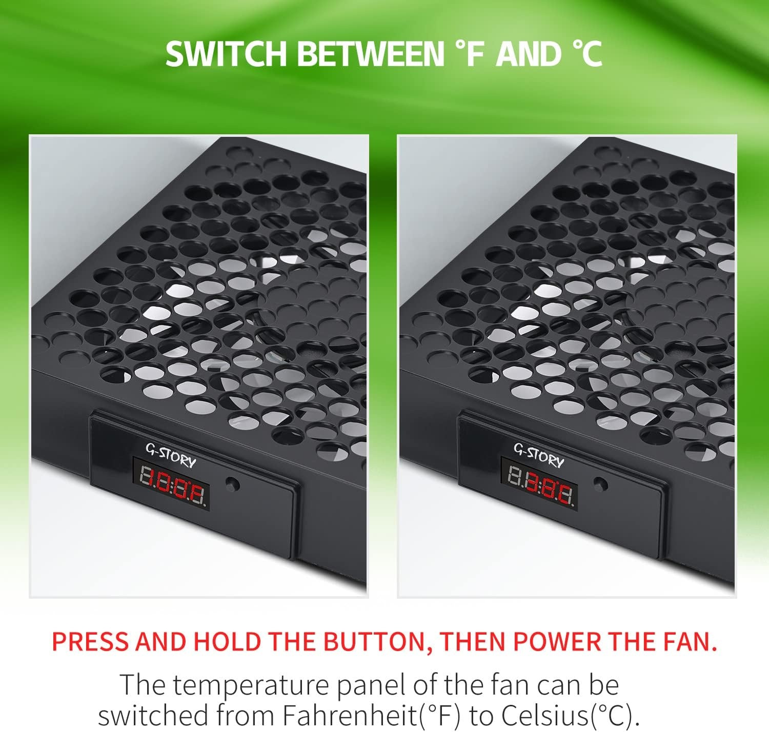 Cooling Fan for Xbox Series X with Automatic Fan Speed Adjustable by Temperature, LED Display, High Performance Cooling,3 Speed 1500/1750/2000RPM (140MM) with RGB LED (Black)