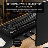 Newmen GM326 Mechanical Keyboard with Cable, Gaming Keyboard 75% Percentage, TKL Hot Swap LED Lights, USB C Mini Mechanical Keyboard with Button, for PC/Win/Mac, QWERTY Layout, Black, Red