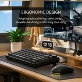 Newmen GM326 Mechanical Keyboard with Cable, Gaming Keyboard 75% Percentage, TKL Hot Swap LED Lights, USB C Mini Mechanical Keyboard with Button, for PC/Win/Mac, QWERTY Layout, Black, Red