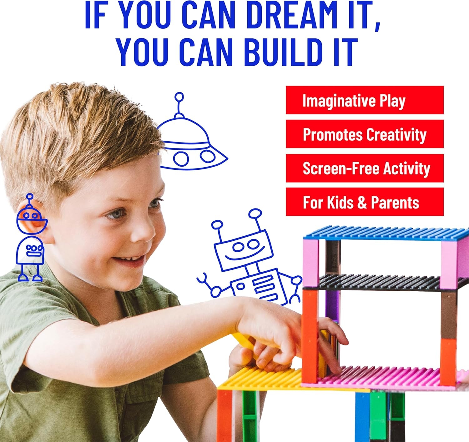 Strictly Briks - Klassieke stapelbare bouwplaten - 100% compatibel met alle grote merken - om torens, tafels en meer mee te bouwen! - 24 stuks - 24 kleuren - 25,5 x 25,5 cm