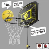 Basketbalkorf met standaard, 110-190 cm, in hoogte verstelbaar, outdoor- en indoorspeelgoed voor kinderen