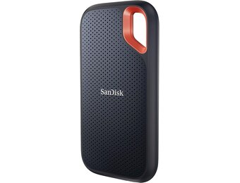 SanDisk Extreme Portable SSD Draagbare Schijven 1 TB (NVMe Solid State-Prestaties, 2,5 Inch, Lees-/schrijfsnelheden Van 1050/1000 MB/s, Water- En Stofbestendigheid, AES-Hardwareversleuteling) Grijs