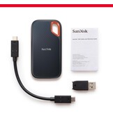 SanDisk Extreme Portable SSD Draagbare Schijven 1 TB (NVMe Solid State-Prestaties, 2,5 Inch, Lees-/schrijfsnelheden Van 1050/1000 MB/s, Water- En Stofbestendigheid, AES-Hardwareversleuteling) Grijs