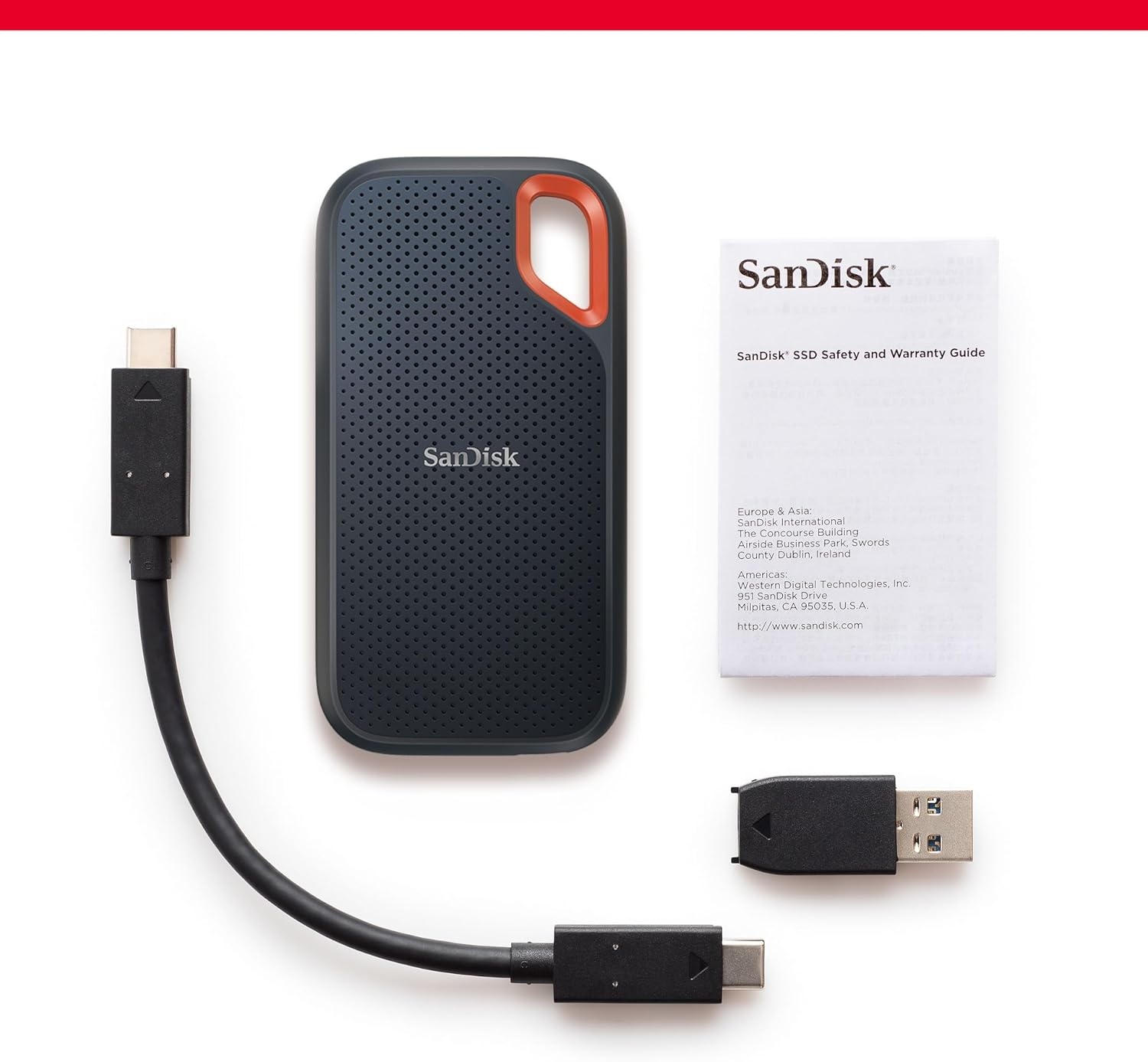 SanDisk Extreme Portable SSD Draagbare Schijven 1 TB (NVMe Solid State-Prestaties, 2,5 Inch, Lees-/schrijfsnelheden Van 1050/1000 MB/s, Water- En Stofbestendigheid, AES-Hardwareversleuteling) Grijs