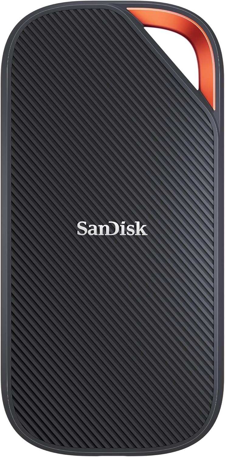 SanDisk Extreme Portable SSD Draagbare Schijven 1 TB (NVMe Solid State-Prestaties, 2,5 Inch, Lees-/schrijfsnelheden Van 1050/1000 MB/s, Water- En Stofbestendigheid, AES-Hardwareversleuteling) Grijs