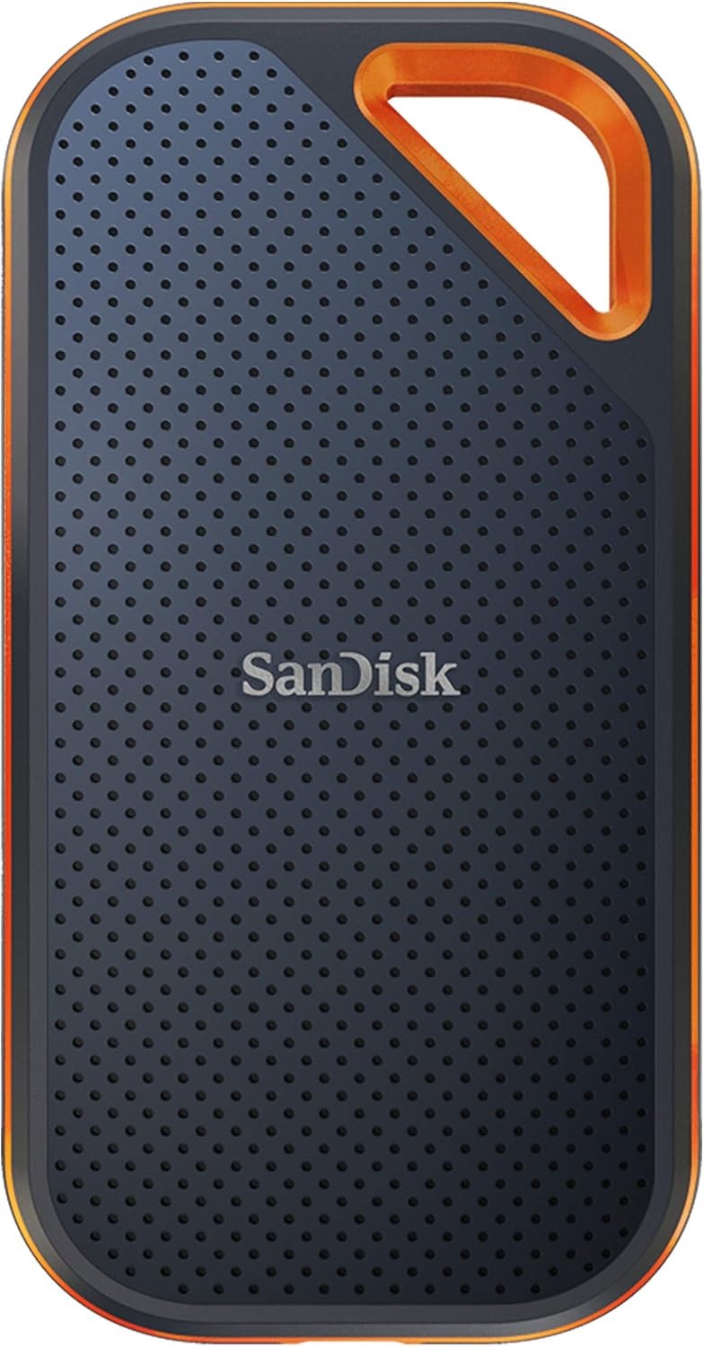 SanDisk Extreme Portable SSD Draagbare Schijven 1 TB (NVMe Solid State-Prestaties, 2,5 Inch, Lees-/schrijfsnelheden Van 1050/1000 MB/s, Water- En Stofbestendigheid, AES-Hardwareversleuteling) Grijs