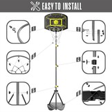 Basketbalkorf met standaard, 110-190 cm, in hoogte verstelbaar, outdoor- en indoorspeelgoed voor kinderen