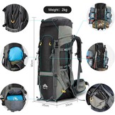 Night Cat 70L Hikingrugzakken Wandelrugzak: Trekkingrugzak met Regenhoes voor Heren Dames Kamperen Wandelen Reizen en Bergbeklimmen