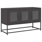 vidaXL Tv-meubel 100,5x39x60,5 cm koudgewalst staal zwart