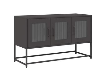 vidaXL Tv-meubel 100,5x39x60,5 cm koudgewalst staal zwart