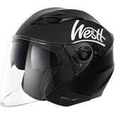 Westt Jethelm Motorradhelm mit Visier und Sonnenblende, ECE 22.06 Zertifiziert, Leichter Open-Face Helm für Roller, Moped, Mofa, Chopper – Damen & Herren