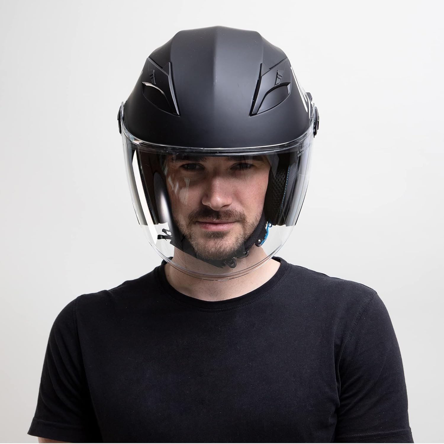 Westt Jethelm Motorradhelm mit Visier und Sonnenblende, ECE 22.06 Zertifiziert, Leichter Open-Face Helm für Roller, Moped, Mofa, Chopper – Damen & Herren