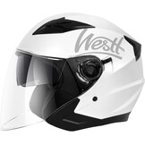 Westt Jethelm Motorradhelm mit Visier und Sonnenblende, ECE 22.06 Zertifiziert, Leichter Open-Face Helm für Roller, Moped, Mofa, Chopper – Damen & Herren