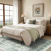 HOMFINE Vintage Rug - Living Room Rug Bedroom Rug Washable Rugs Dining Rug Short Pile Outdoor Rug Fluffy Non-Slip Carpet 240 x 340 cm Vegetable