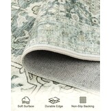 HOMFINE Vintage Rug - Living Room Rug Bedroom Rug Washable Rugs Dining Rug Short Pile Outdoor Rug Fluffy Non-Slip Carpet 240 x 340 cm Vegetable