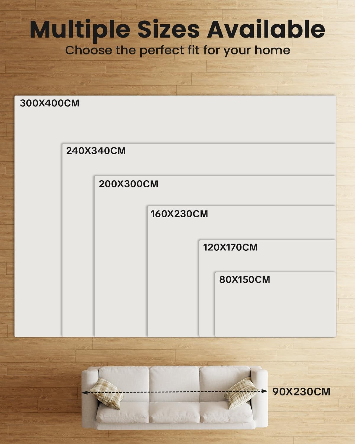 HOMFINE Vintage Rug - Living Room Rug Bedroom Rug Washable Rugs Dining Rug Short Pile Outdoor Rug Fluffy Non-Slip Carpet 240 x 340 cm Vegetable