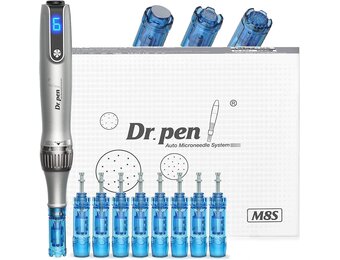 Dr. pen Ultima M8S Microneedling Pen - Professional Wireless Derma Pen with 9 Replacement Cartridges